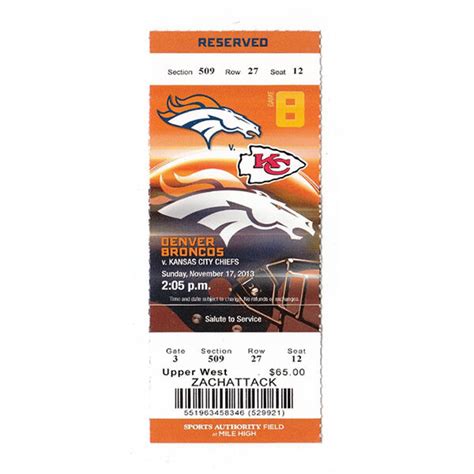 cbf eleven tickets|Denver Broncos.